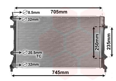 VAN WEZEL Radiaator,mootorijahutus 58002359